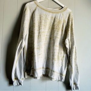 Odd People Apparel Unisex Burnout Raglan Wide Neck Sweatshirt Gold Oversized M